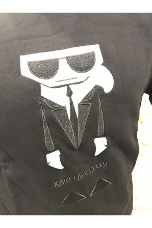 Erkek Ikonik Karl Nakış Sweatshirt