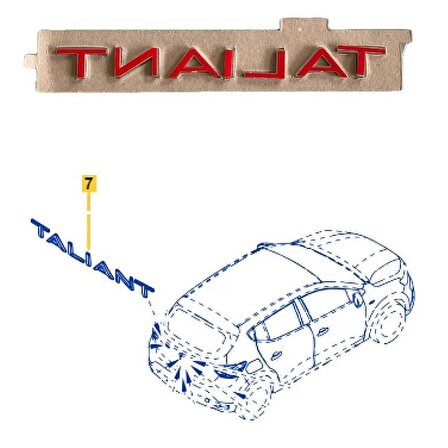 Renault Taliant Arka bagaj Yazısı Yan Sanayi Üretim 908924971r
