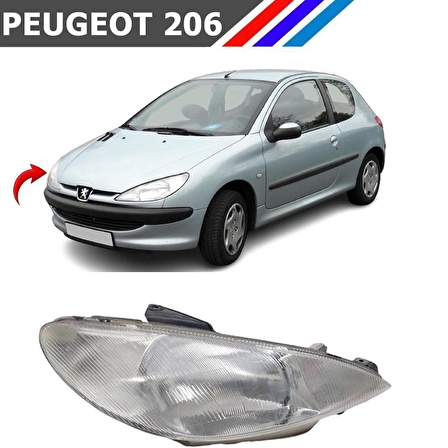 Peugeot 206 Ön Sağ Far Çizgili Cam Model Yolcu Tarafı Valeo Marka 6205S7