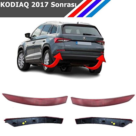 Otozet - Skoda Kodiaq Arka Tampon Reflektörü Sol Ve Sağ Takım 2017 Sonrası 565945105