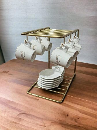 Gold Mutfak Dekoratif Kupa Fincan Askısı