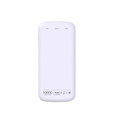 10000 Mah Powerbank Akıllı Telefon Taşınabilir Şarj Dolum Ünitesi 2 USB- 1 TYPE-C