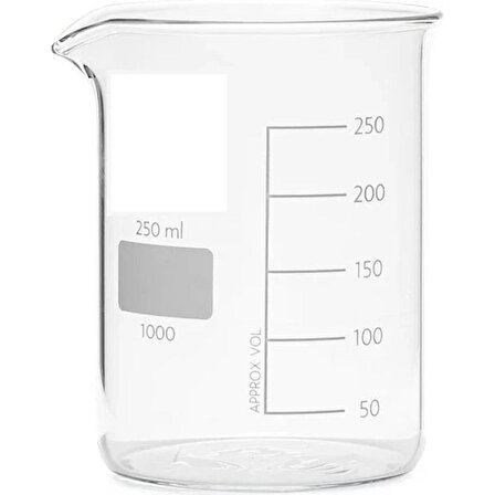 Cam Beher 250 ml - Isıya Dayanıklı - 100 % Borosilikat Cam