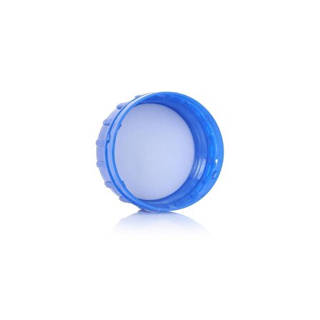 Plastik Kare Şişe 1000 ml - Mavi Kapaklı - 5 Adetlik Set