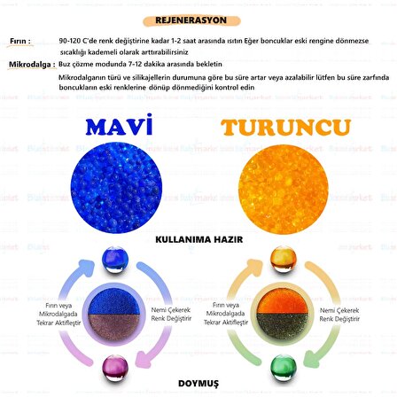 Silikajel Turuncu Nem Alıcı 1 Kg - Küf Önleyici İndikatörlü