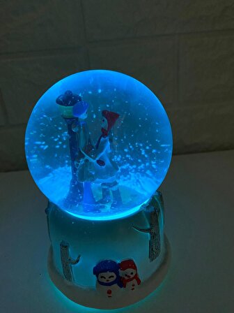 Işıklı Müzikli Kar Küresi Romantik Aşıklar Kar Küresi 12x8 cm