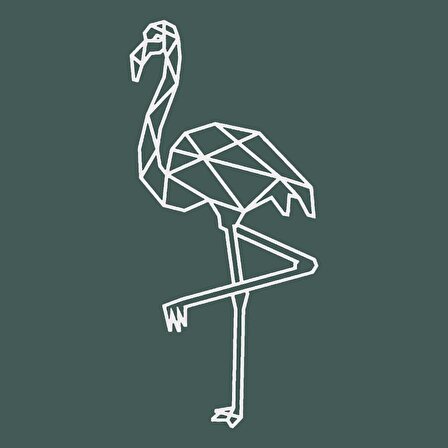 ANSAC METAL Flamingo Metal Duvar Tablosu 17*39cm Beyaz
