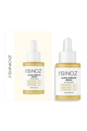 Sinoz Koyu Leke Karşıtı Arbutin Cilt Serumu (Niacinamide 5% + Alpha Arbutin 2%) 30 ML