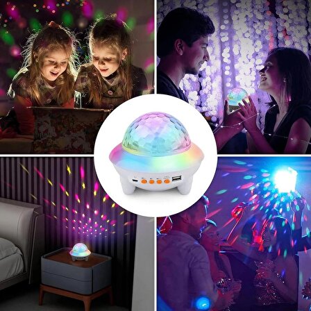 9 Mod Ufo Çocuk Odası Gece Lambası Bluetooth Hoparlör Speaker