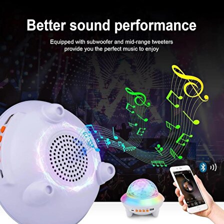 9 Mod Ufo Çocuk Odası Gece Lambası Bluetooth Hoparlör Speaker