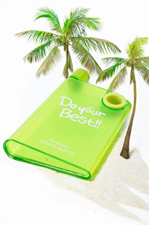 380 ML Yeşil Notebook Matara Şeffaf Tasarım