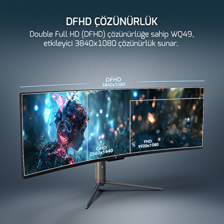 GamePower WQ49  49'' 1ms 144Hz Curved DFHD 3840*1080 Gaming Monitör