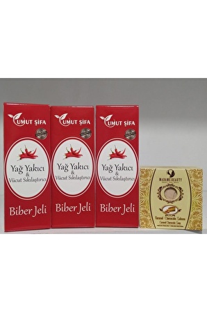 3 Adet Biber Jeli + Bitkisel Karamel Sabun