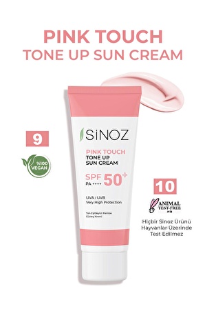 Sinoz Pink Touch Spf 50 Cilt Aydınlatıcı Ton Eşitleyici Pembe Yüz Güneş Kremi 50 ml Tüm Ciltler İçin