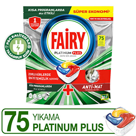 Fairy Platinum Plus Bulaşık Makinesi Tableti 75'li
