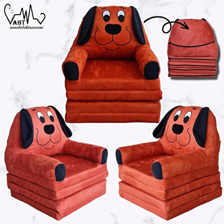 Katlanabilir bebek-çocuk koltuğu sandalye portatif yatak puf 4 minder kahverengi taytüyü köpek