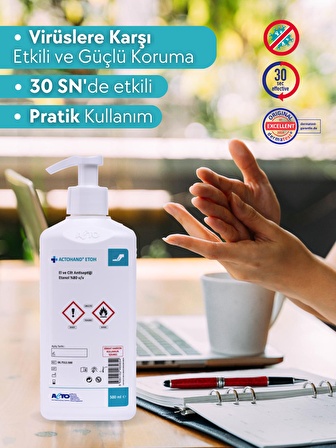 ACTOHAND® ETOH 500 ml | El ve Cilt Antiseptiği - Etanol 80 % (v/v)