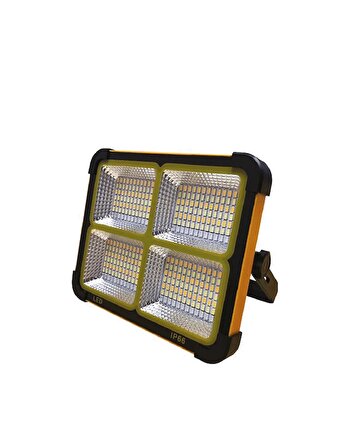  Cata CT-4698 Güneş Enerjili Solar 200W Watt LED Kamp Projektör Taşınabilir Sarı Beyaz ve Çakar Işık Lamba 