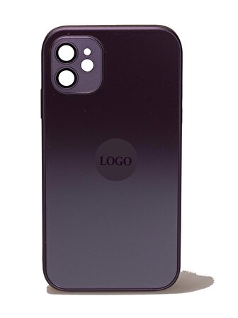 MEKs'ten Yeni Apple iPhone 11 Uyumlu Ag Glass Buzlu Lens Korumalı Seramik-Cam Özel Üretim Cep Telefonu Kılıfı Derin Mor
