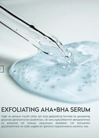 Akneli ve Sivilceli Ciltler İçin   Exfoliating Aha+Bha Niacinamide Serum 30 ml