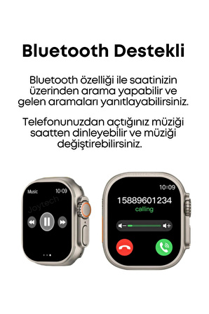 Vothoon Watch 8 T900 Ultra 49 Mm 2.09 Inç Akıllı Saat 4 Farklı Menü Ios Android Tüm Telefonlarla Uyumlu