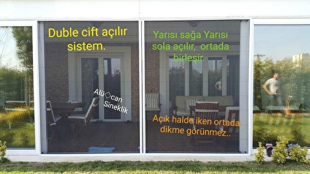 Sürgülü Katlanır Pileli Duble Kapı Sineklik