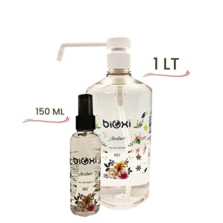 Bioxi® Amber 80° Kolonya 1 LT Sprey Başlıklı + 150 ML