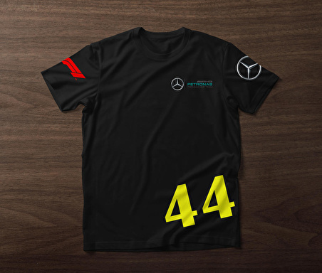 AMG44 Lewis Hamilton Formula 1 Spor Kadın Erkek Regular Basic Tişört