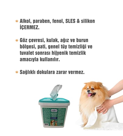 Bioxi® Evcil Hayvanlar İçin Hijyenik Ve Çok Amaçlı Temizleme Kova Mendil