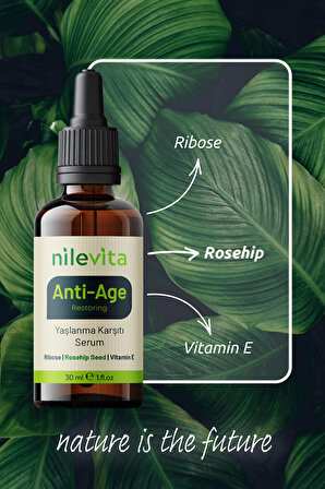 Yaşlanma Ve Kırışıklık Karşıtı Serum, Sıkılaştırıcı Ve Canlandırıcı Etki Ribose & Vitamin E 30ml 