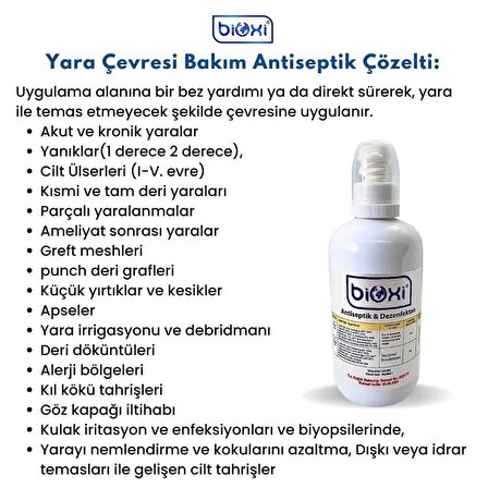 Bioxi® Antiseptik & Dezenfektan 250 ml (El-Cilt ve Yara Bakım) / Hipokloröz asit (HOCl) bazlı