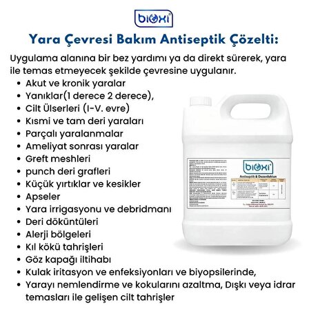 Bioxi® Antiseptik & Dezenfektan 5 LT (El-Cilt ve Yara Bakım) / Hipokloröz asit (HOCl) bazlı