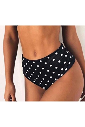 Siyah Beyaz Puantiyeli Bikini alt