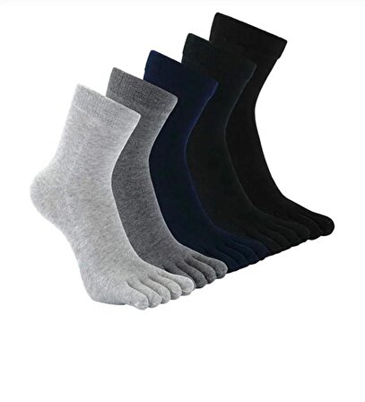 3'lü Pamuklu Parmaklı Hijyenik Koku Yapmaz-mantar Çorap