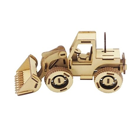 ahşap yapboz oyuncak bulldozer 8*19*12 cm