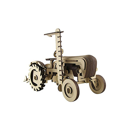 3d Ahşap Vintage Çiftlik Traktörü Maketi 114