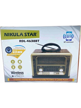 Tstore Nikula Star (Tf Card-Bluetooth-Usb-Aux) Radyo RDL-4638BT