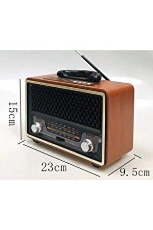 Rdl-4617 Bluetooth Hoparlör Ahşap Görünümlü Nostaljik Fm Radyo Sd/usb/aux