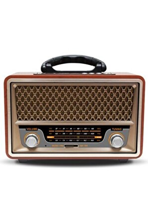 Rdl-4617 Bluetooth Hoparlör Ahşap Görünümlü Nostaljik Fm Radyo Sd/usb/aux