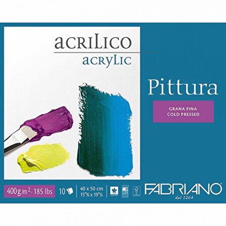 Fabriano Pittura Cold Pressed Pad 400gr Akrilik Blok 10 Sayfa 40x50cm
