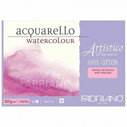 Fabriano Artistico Extra White Hot Pressed 300gr Sulu Boya Blok 20 Sayfa 31x41cm