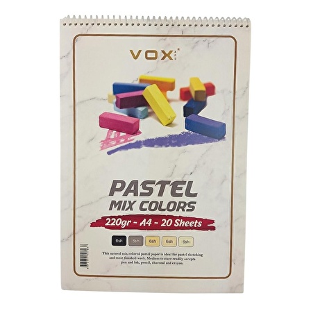 VOX Art Sketchbook Pastel Mix Colors A4 220gr 20 Yaprak