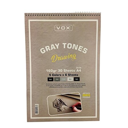 VOX Art Sketchbook Gray Tones A4 160gr 30 Yaprak