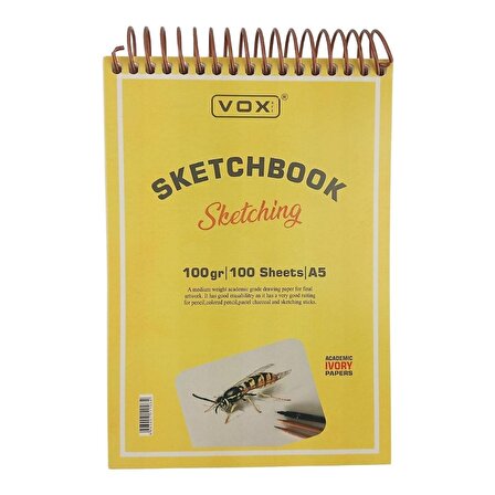 VOX Art Sketchbook Eskiz Defter A5 100gr 100 Yaprak İvory Krem