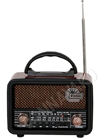CM-860T Bt Nostaljik Radyo, USB ve Tf Kart Oynatıcı, 3 Band Fm Radyo, Müzik Kutusu