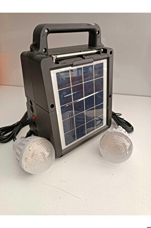 Rt-913 Şarjlı Fm/usb/bt Güneş Enerjili 2 Ampullü Solar Set (KABLOSUZ TELEFON ŞARJ)