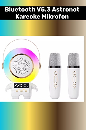 Premium Seri Taşınabilir Astronot Hoparlör&Kareoke Mikrofon Bluetoothlu