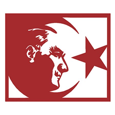 ANSAC METAL Atatürk  Ay-Yıldız Metal Duvar Tablo 50*65cm Kırmızı