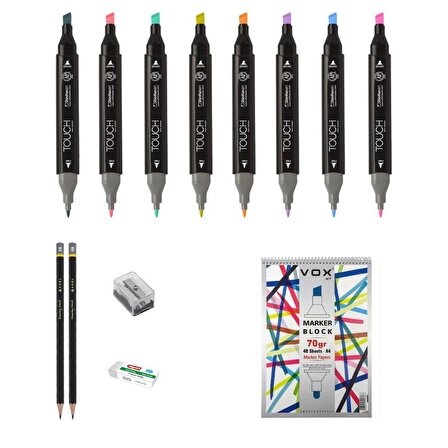 Shinhan Art Touch Twin Marker Pen : Çift Uçlu Marker Kalemi Çizim Seti 2