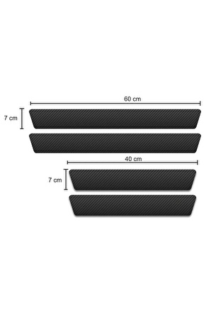 JEEP Logolu Karbon Kapı Eşiği Koruyucu Bant Folyo 4'lü Set